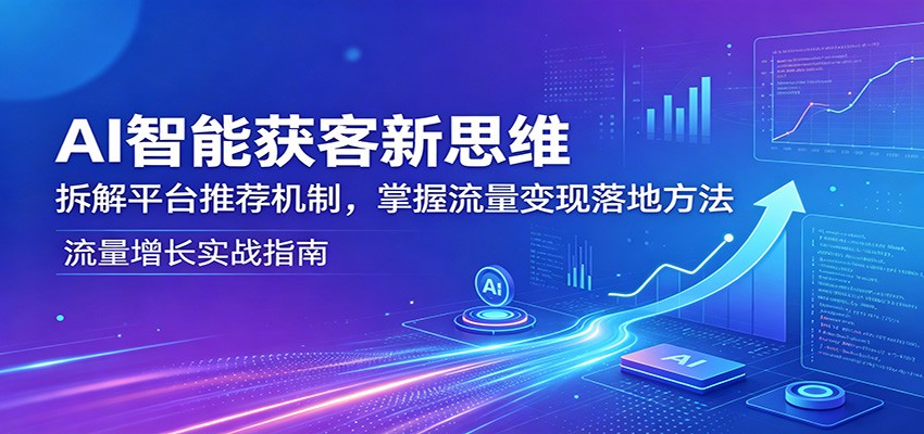 AI智能获客新思维：拆解平台推荐机制，掌握流量变现落地方法-创学资源站
