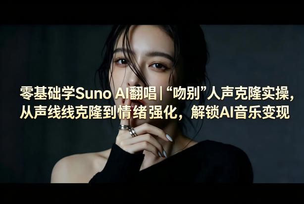 零基础学Suno AI翻唱｜《吻别》人声克隆实操，从声线克隆到情绪强化，解锁AI音乐变现-创学资源站