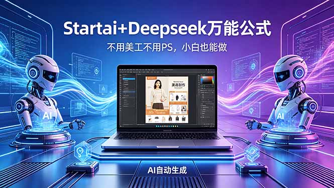 AI自动做电商详情页：Startai+Deepseek万能公式，不用美工不用PS，小白也能做-创学资源站