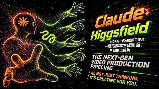 Claude+Higgsfield MCP新一代AI视频工作流：一键写脚本生成画面，自动输出成片-创学资源站