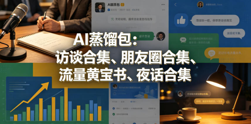 AI蒸馏包：访谈合集、朋友圈合集、流量黄宝书、夜话合集【文档】-创学资源站
