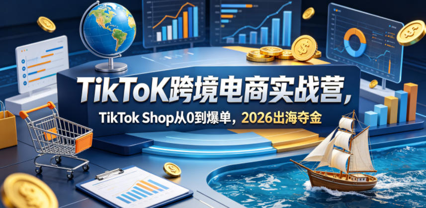 TikToK跨境电商实战营，TikTok Shop从0到爆单，2026出海夺金-创学资源站