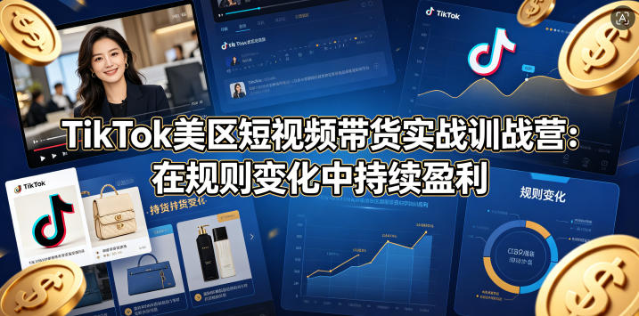 TikTok美区短视频带货实战训战营：在规则变化中持续盈利-创学资源站