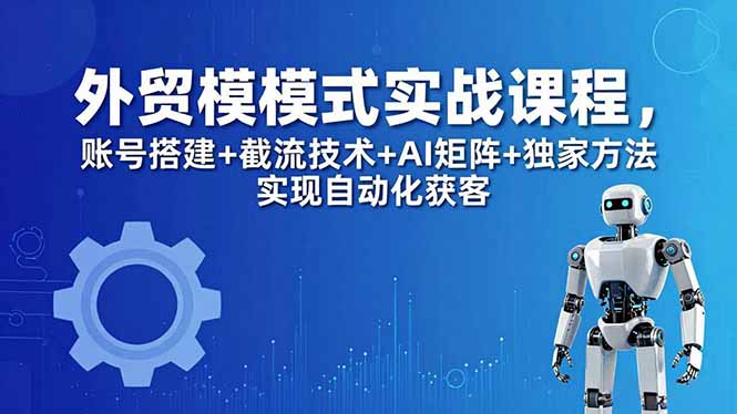 外贸新模式实战课程-更新5月，账号搭建+截流技术+AI矩阵+独家方法实现自动化获客-创学资源站