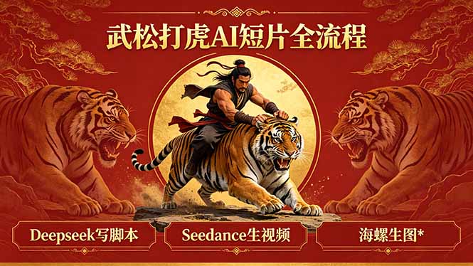 武松打虎AI短片全流程：Deepseek写脚本+Seedance生视频+海螺生图-创学资源站