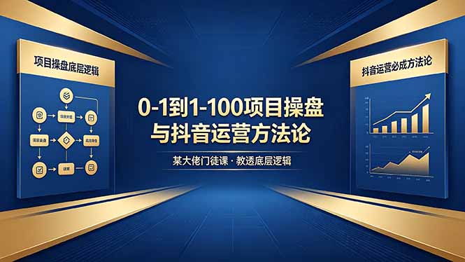 0-1到1-100怎么建？某大佬门徒课教透项目操盘底层逻辑+抖音运营必成方法论-创学资源站