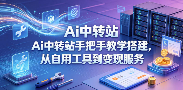 Ai中转站手把手教学搭建，从自用工具到变现服务-创学资源站