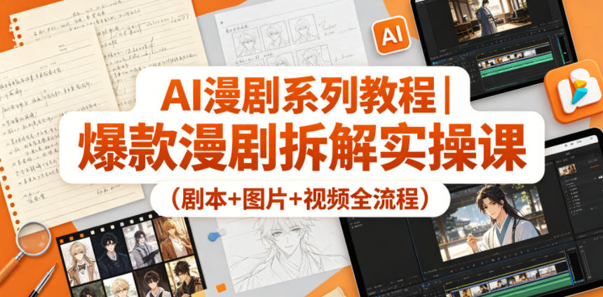 AI漫剧系列教程｜爆款漫剧拆解实操课(剧本+图片+视频全流程)-创学资源站