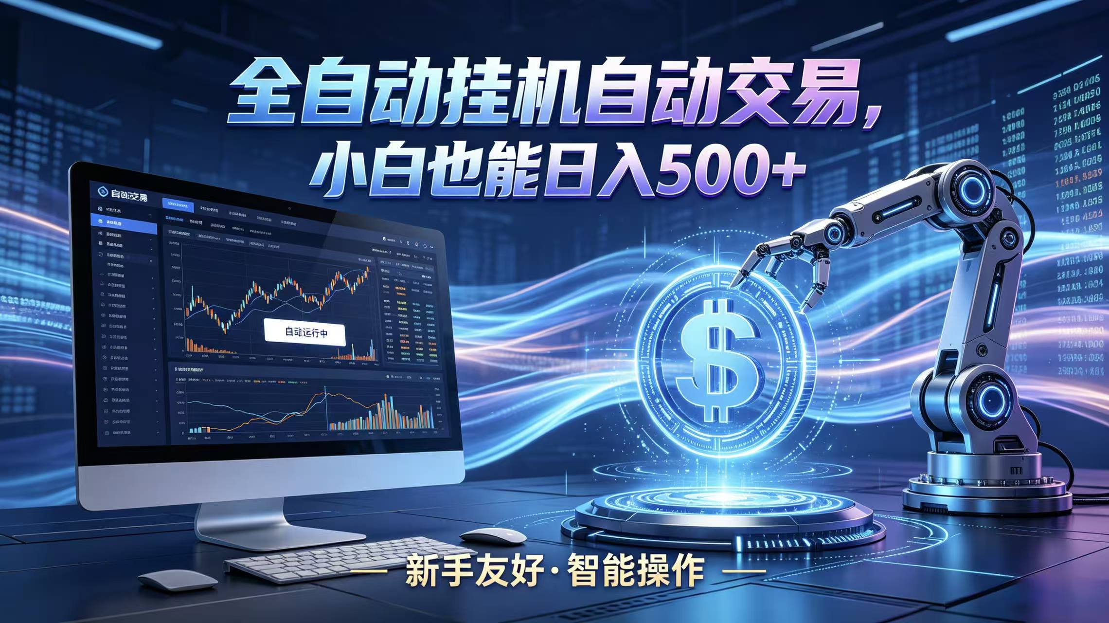 全新智能化交易助手，傻瓜式操作，小白也能快速上手，轻松实现日入500+-创学资源站
