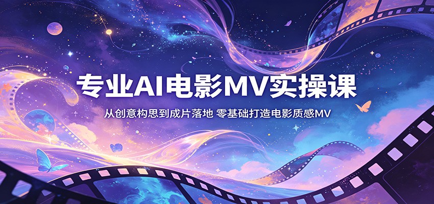 专业AI电影MV实操课：从创意构思到成片落地，零基础打造电影质感MV-创学资源站