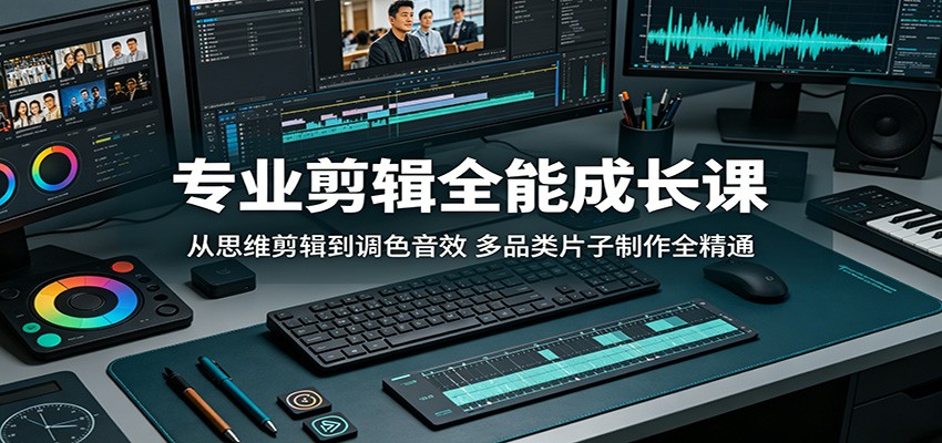 专业剪辑全能成长课：从思维剪辑到调色音效，多品类片子制作全精通-创学资源站