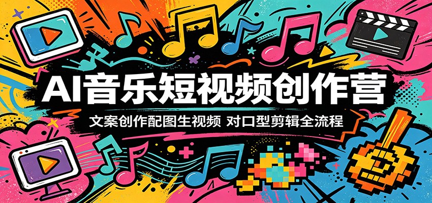 AI音乐短视频创作营：文案创作配图生视频，对口型剪辑全流程-创学资源站