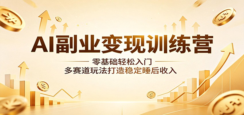 AI副业变现训练营：零基础轻松入门，多赛道玩法打造稳定睡后收入-创学资源站