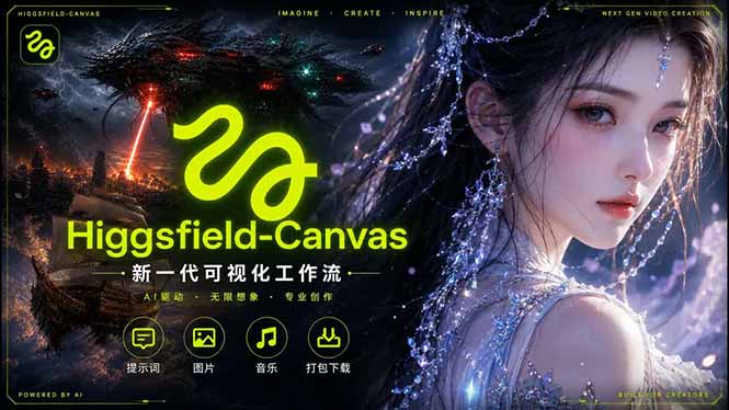 Higgsfield Canvas AI视频制作详解，节点式工作流搭建，重构新式视频创作完整教程-创学资源站