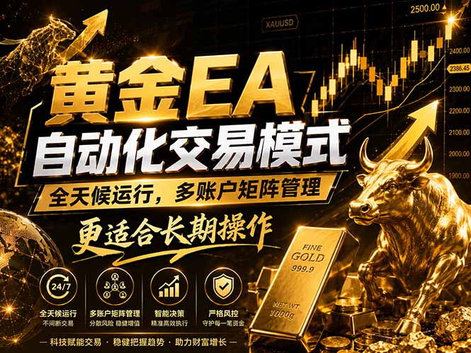 黄金EA量化:多窗口矩阵稳定运行,系统自动执行,收益空间持续放大-创学资源站