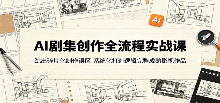 AI剧集创作全流程实战课：跳出碎片化制作误区，系统化打造逻辑完整成熟影视作品-创学资源站