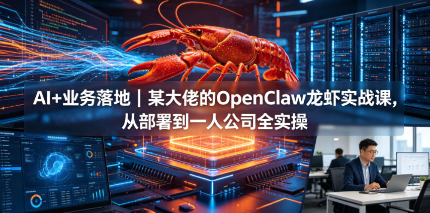 AI+业务落地｜某大佬的OpenClaw小龙虾实战课，从部署到一人公司全实操-创学资源站