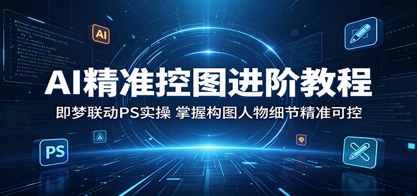 AI精准控图进阶教程:即梦联动PS实操,掌握构图人物细节精准可控-创学资源站