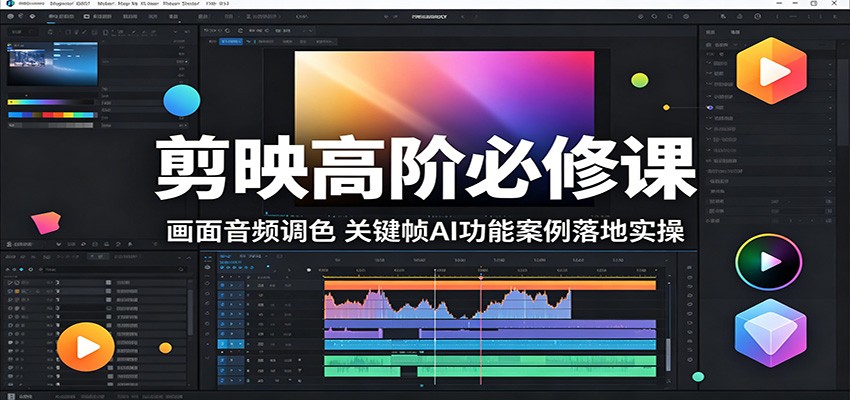 剪映高阶必修课:画面音频调色,关键帧AI功能案例落地实操-创学资源站