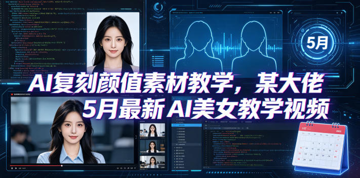 AI复刻颜值素材教学,某大佬5月最新AI美女教学视频,内含4月好物复刻教学-创学资源站