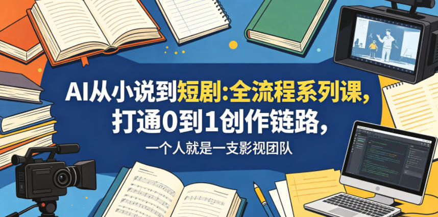 AI从小说到短剧全流程系列课，打通0到1创作链路，一个人就是一支影视团队-创学资源站