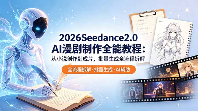 2026Seedance2.0 AI制作全能教程：从小说创作到成片，批量生成全流程拆解-创学资源站