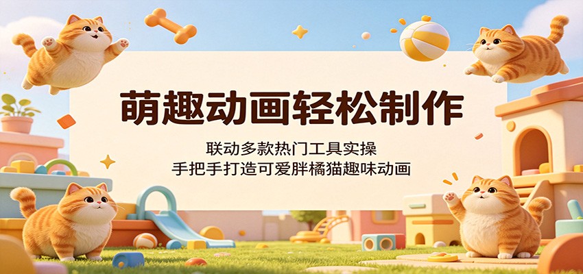 萌趣动画轻松制作,联动多款热门工具实操,手把手打造可爱胖橘猫趣味动画-创学资源站
