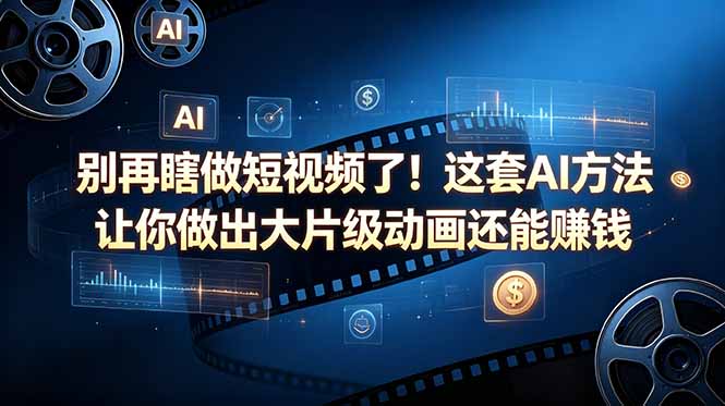 别再瞎做短视频了!这套 AI 方法让你做出大片级动画还能赚钱【原创双语字幕】-创学资源站