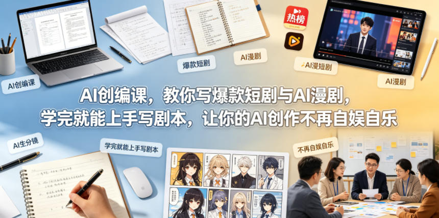 AI创编课，教你写爆款短剧与AI漫剧，学完就能上手写剧本，让你的AI创作不再自娱自乐(更新0521)-创学资源站