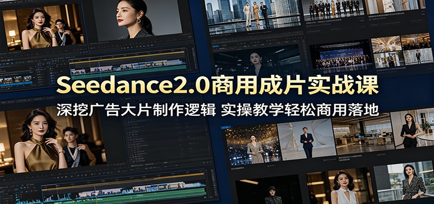 Seedance2.0商用成片实战课：深挖广告大片制作逻辑，实操教学轻松商用落地-创学资源站