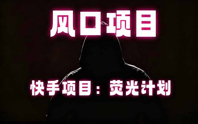 快手风口项目，荧光计划托管，长期稳定，适合批量做-创学资源站