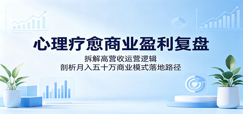 心理疗愈商业盈利复盘：拆解高营收运营逻辑，剖析月入五十万商业模式落地路径-创学资源站