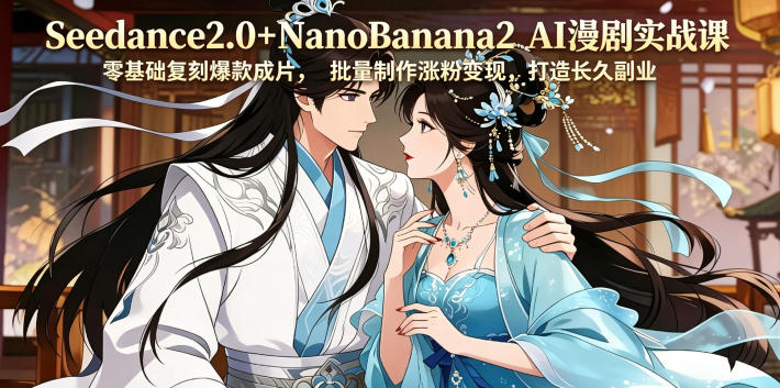Seedance2.0+NanoBanana2 AI漫剧实战课，零基础复刻爆款成片涨粉变现，打造长久副业收益-创学资源站