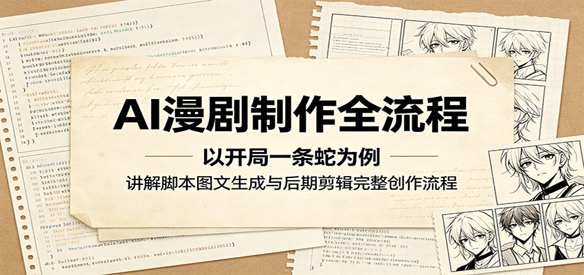 AI漫剧制作全流程：以开局一条蛇为例，讲解脚本图文生成与后期剪辑完整创作流程-创学资源站