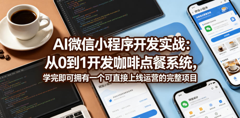 AI微信小程序开发实战：从0到1开发咖啡点餐系统，学完即可拥有一个可直接上线运营的完整项目-创学资源站