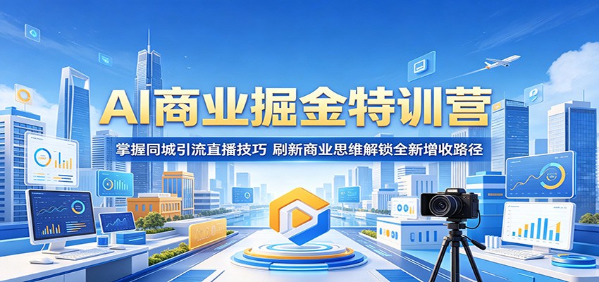 AI商业掘金特训营：掌握同城引流直播技巧，刷新商业思维解锁全新增收路径-创学资源站