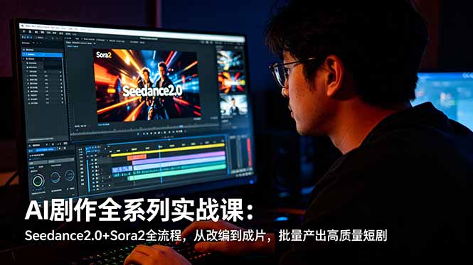 AI剧作全系列实战课：Seedance2.0+Sora2全流程，从改编到成片，批量产出高质量短剧-创学资源站