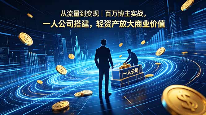 从流量到变现｜百万博主实战，一人公司搭建，轻资产放大商业价值-创学资源站