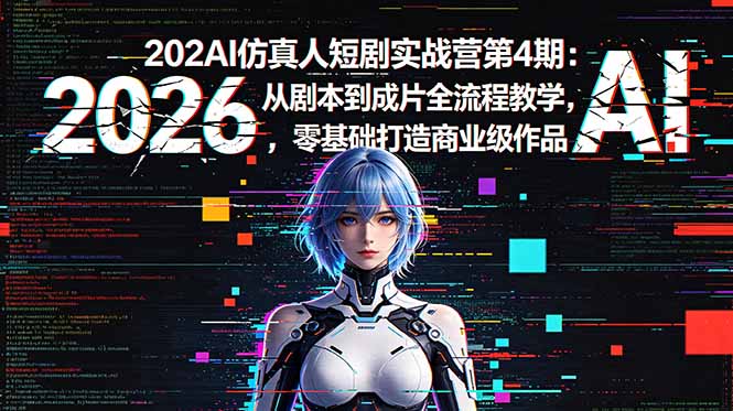 2026AI仿真人短剧实战营第4期：从剧本到成片全流程教学，零基础打造商业级作品-创学资源站