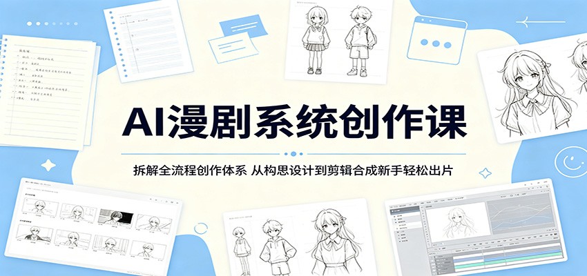 AI漫剧系统创作课：拆解全流程创作体系，从构思设计到剪辑合成新手轻松出片-创学资源站