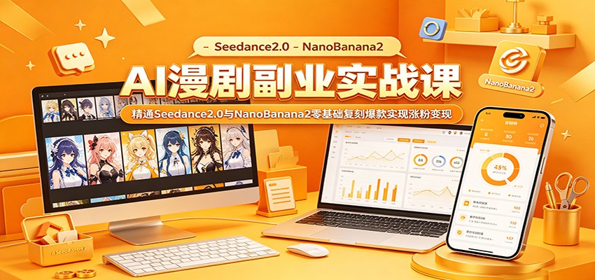 AI漫剧副业实战课：精通Seedance2.0与NanoBanana2零基础复刻爆款实现涨粉变现-创学资源站