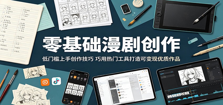 零基础漫剧创作:低门槛上手创作技巧,巧用热门工具打造可变现优质作品-创学资源站