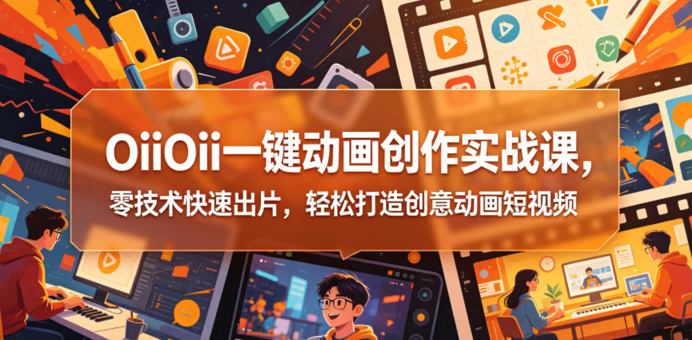 OiiOii一键动画创作实战课,零技术快速出片,轻松打造创意动画短视频-创学资源站