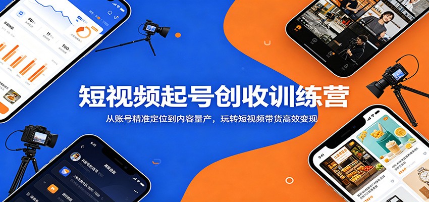 短视频起号创收训练营：从账号精准定位到内容量产，玩转短视频带货高效变现-创学资源站