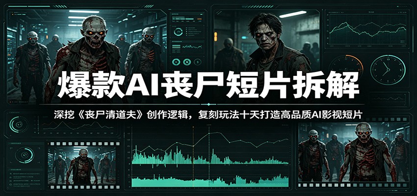 爆款AI丧尸短片拆解：深挖《丧尸清道夫》创作逻辑，复刻玩法快速打造高品质AI影视短片-创学资源站
