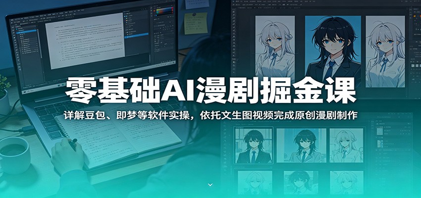 零基础AI漫剧掘金课：详解豆包、即梦等软件实操，依托文生图视频完成原创漫剧制作-创学资源站