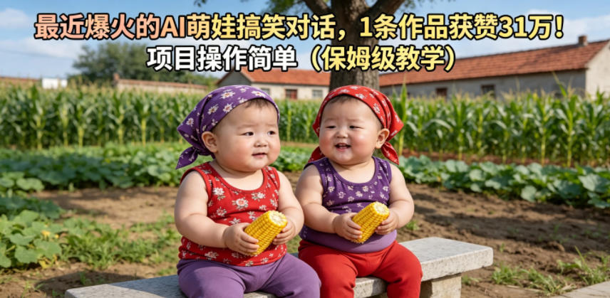 最近爆火的AI萌娃搞笑对话，1条作品获赞31W，项目操作简单(保姆级教学)-创学资源站