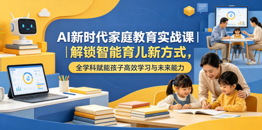 AI新时代家庭教育实战课｜解锁智能育儿新方式，全学科赋能孩子高效学习与未来能力-创学资源站