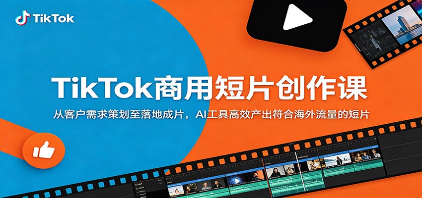 TikTok商用短片创作课：从客户需求策划至落地成片，AI工具高效产出符合海外流量的短片-创学资源站