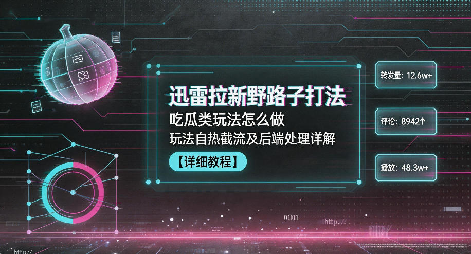 迅雷拉新野路子打法，吃瓜类玩法怎么做，玩法自热截流及后端处理详解-创学资源站